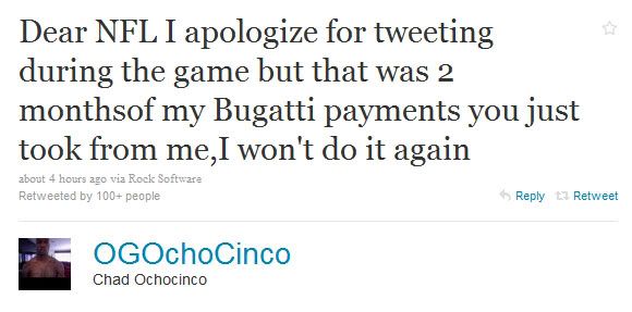 Chad Ochocinco tweet