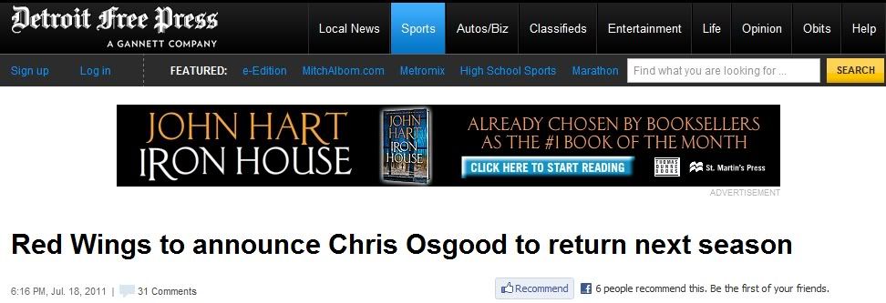 Freep Chris Osgood return