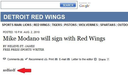 Red Wings Fail