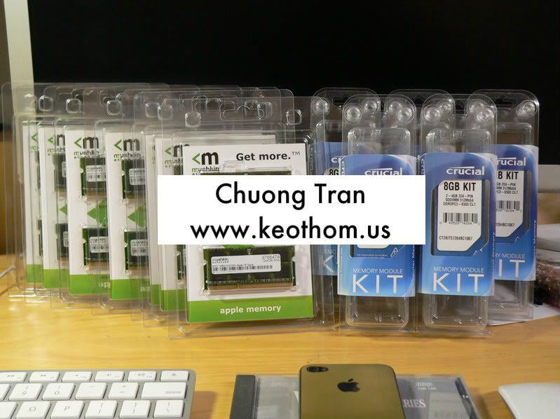 Phụ kiện apple -Ram Crucial- SSD Crucial -DVD retina - cable - magic mouse - apple TV - 10
