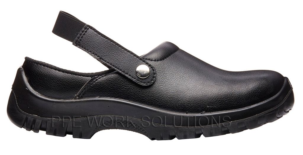 Blackrock Hygiene Clogs Safety Work Shoes Black Food Safe Steel Toe Cap