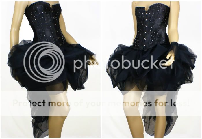 TuTu Moulin Rouge Burlesque Lush Long Skirt Black 6 16  