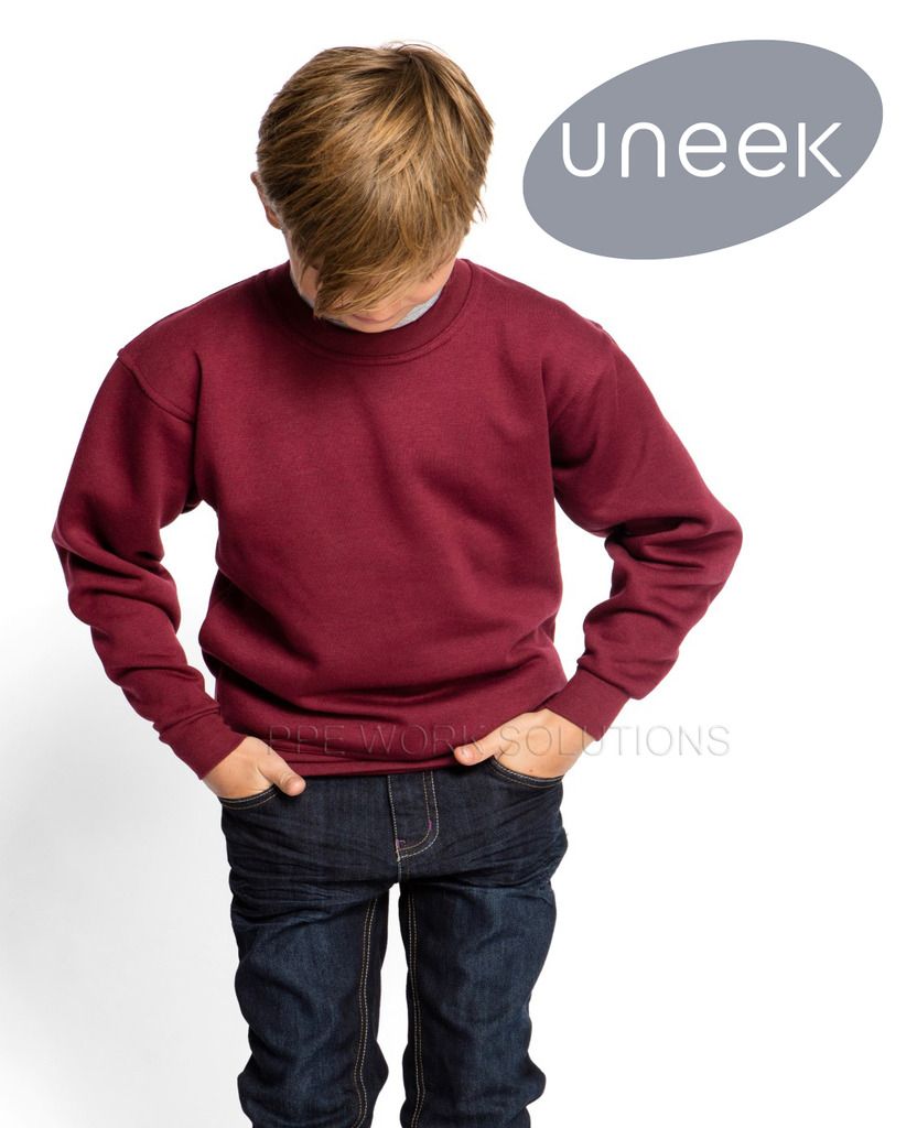 Uneek UC503 Childrens Hooded Sweatshirt Casual Kids Hoodie Boys Girls Jumper